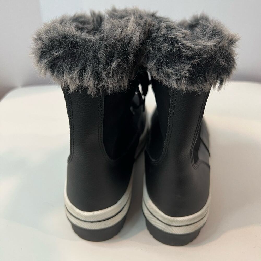 NEW Amazon Essentials Mid Calf Snow Winter Black White Faux Fur Trim Boots 11 - Picture 4 of 9